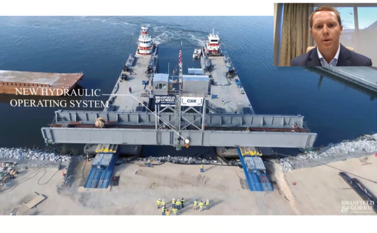 An industrial facility featuring a new hydraulic operating system alongside personnel, with a man presenting in the inset emphasizes Industry Workflow.